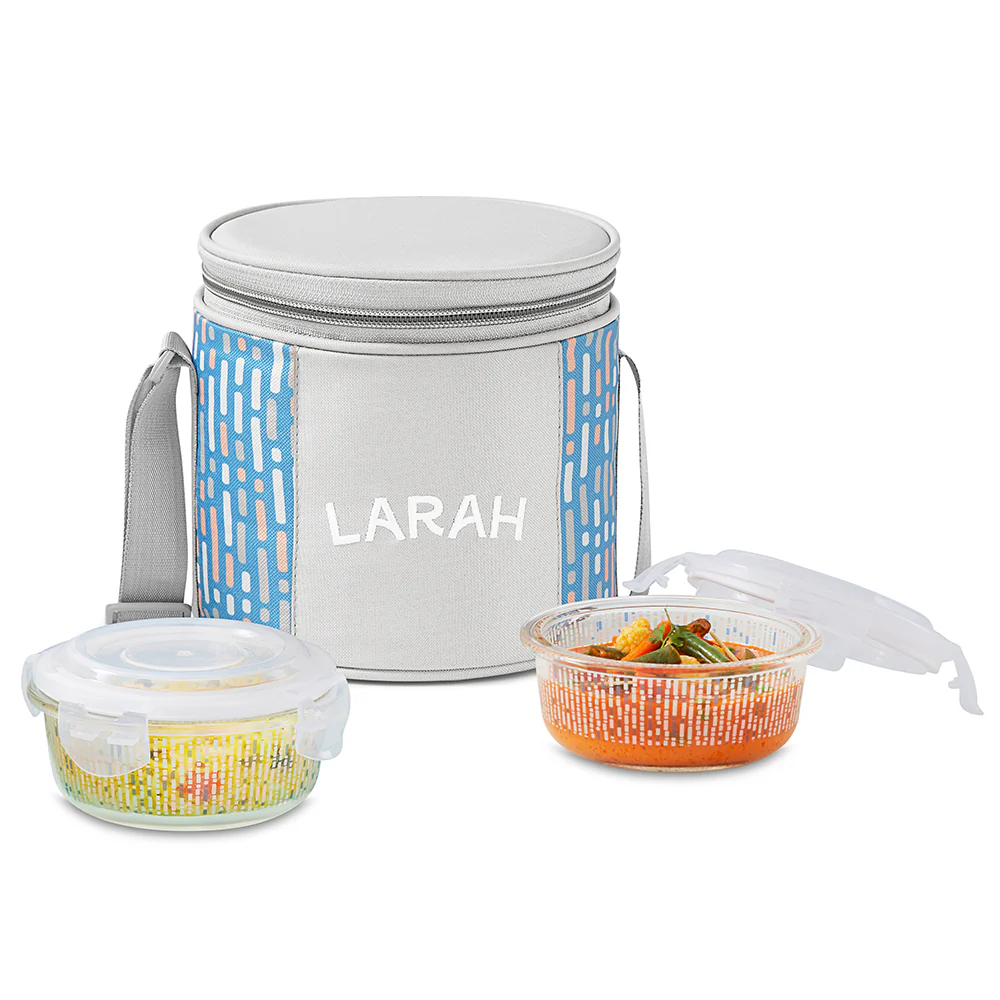 Larah Vogue Round Glass Lunchbox - Image 4