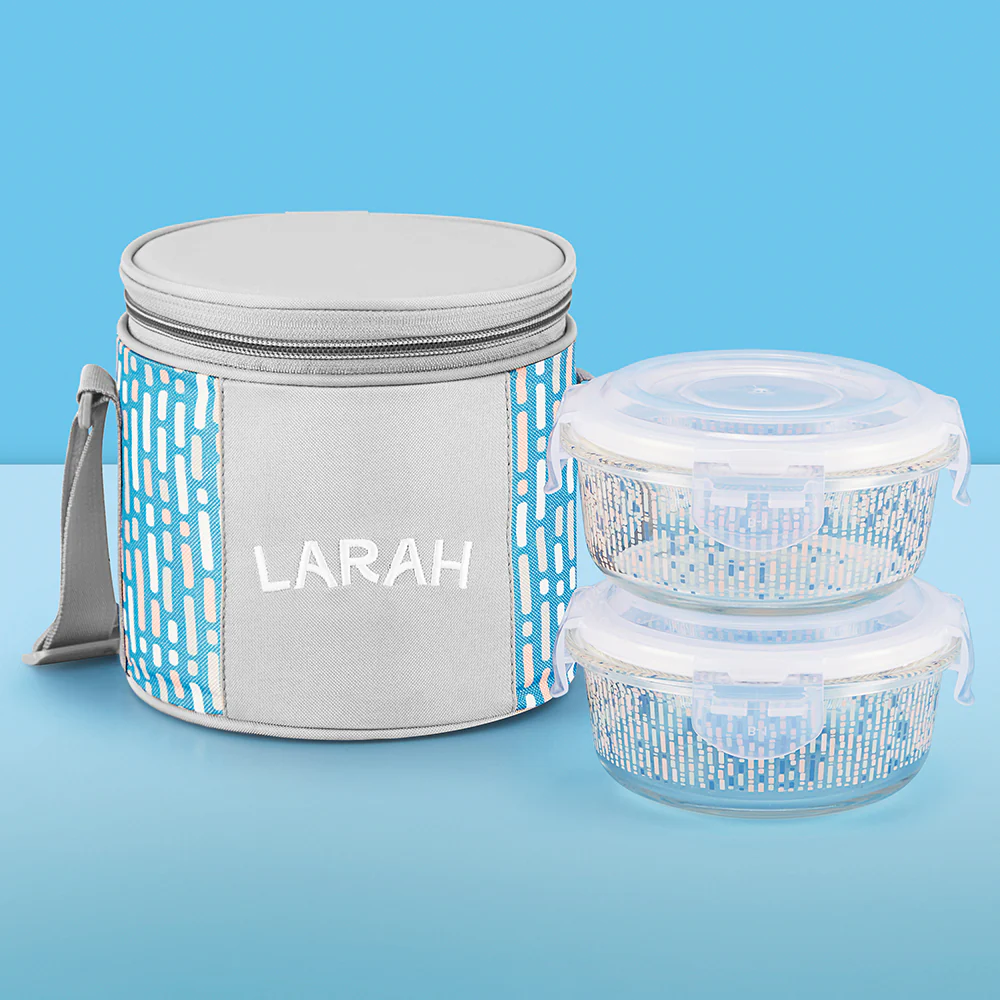 Larah Vogue Round Glass Lunchbox - Image 5