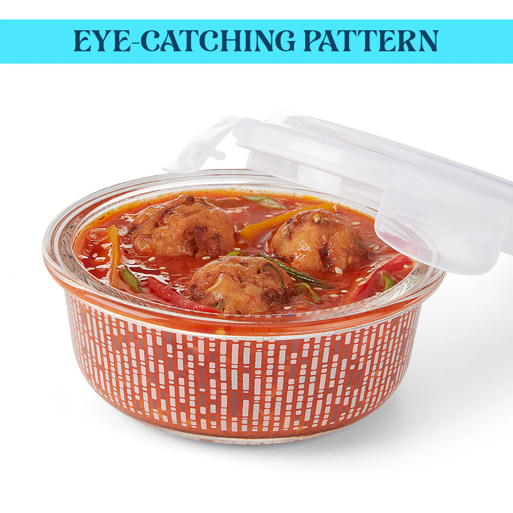 Larah Vogue Round Glass Lunchbox - Image 7