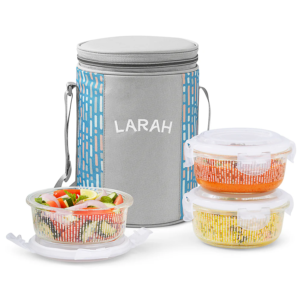Larah Vogue Round  Glass Lunchbox - Image 11