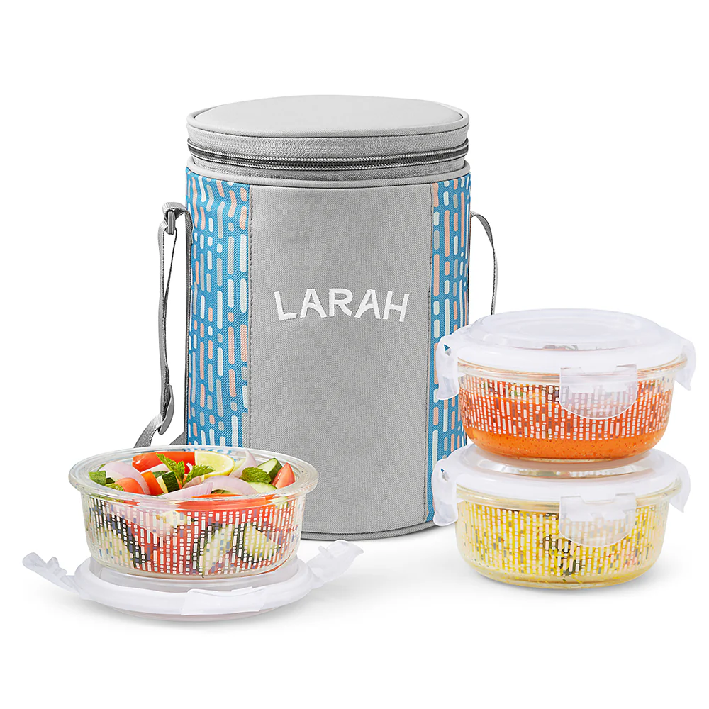 Larah Vogue Round  Glass Lunchbox - Image 12