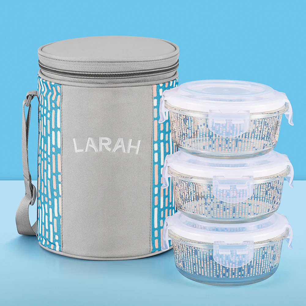 Larah Vogue Round  Glass Lunchbox - Image 13
