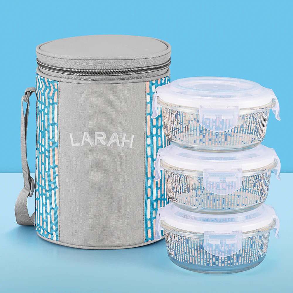 Larah Vogue Round  Glass Lunchbox - Image 14