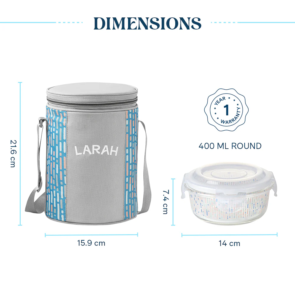 Larah Vogue Round  Glass Lunchbox - Image 2