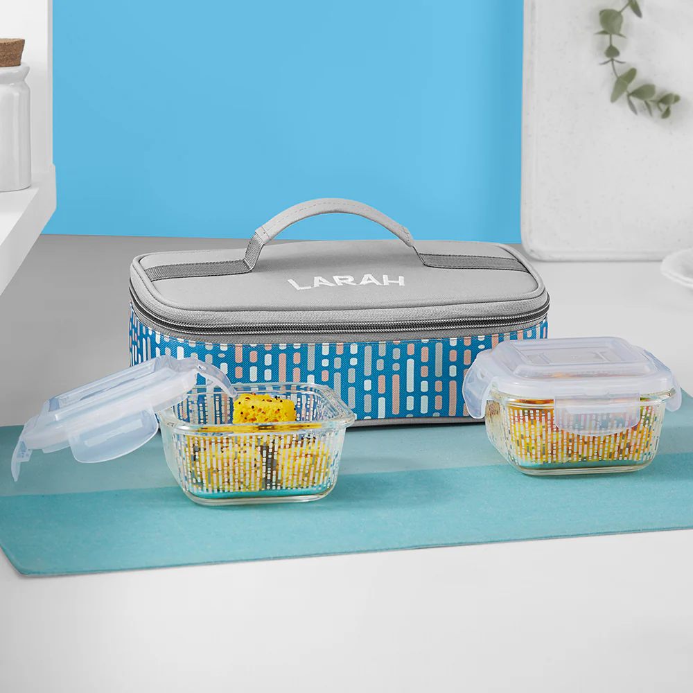 Larah Vogue Square Glass Lunchbox - Image 3