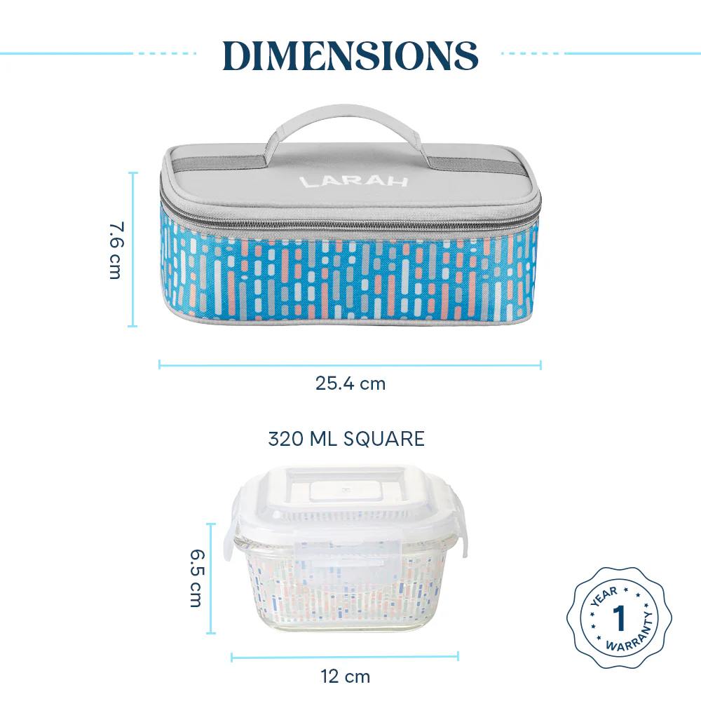 Larah Vogue Square Glass Lunchbox - Image 6