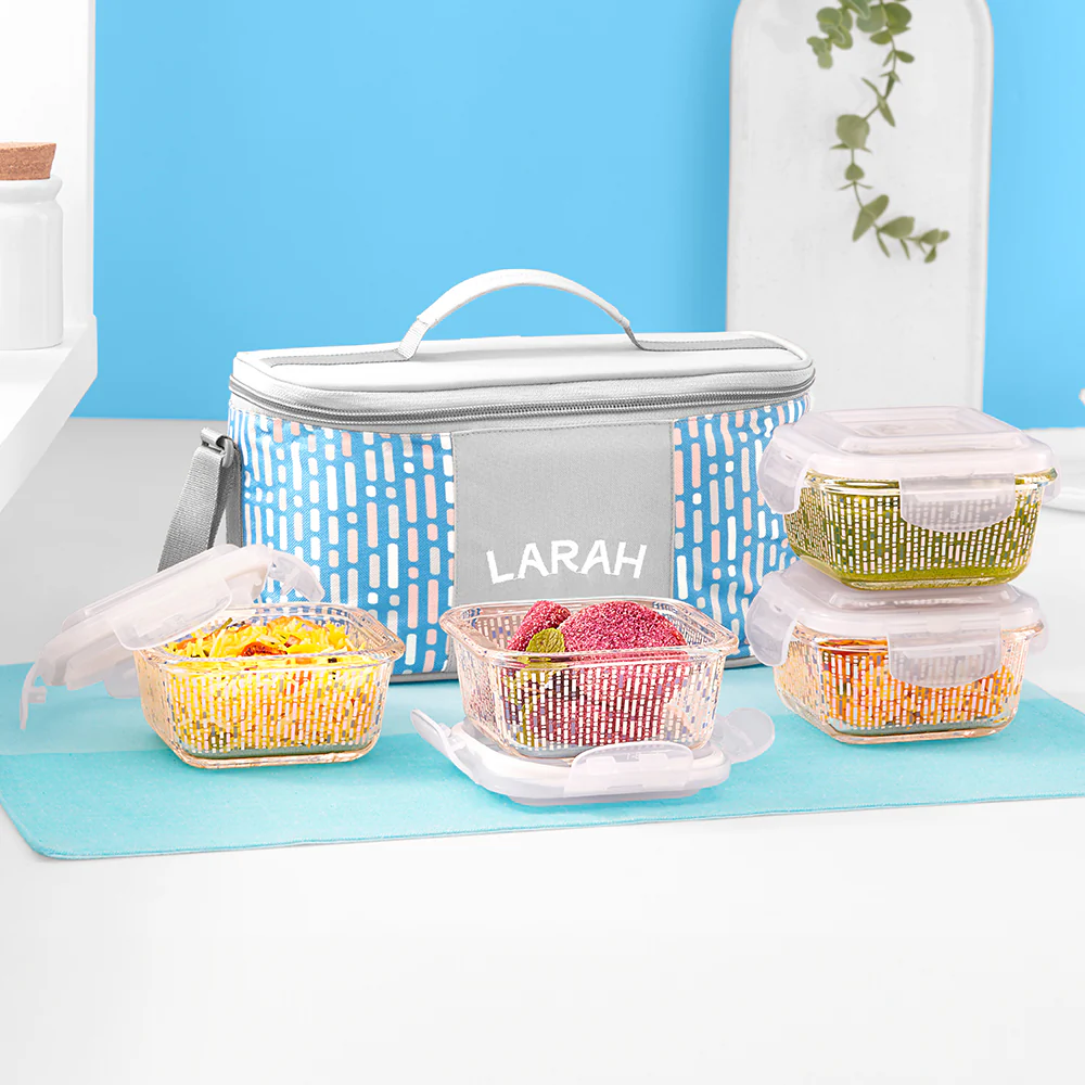 Larah Vogue Square Glass Lunchbox - Image 3