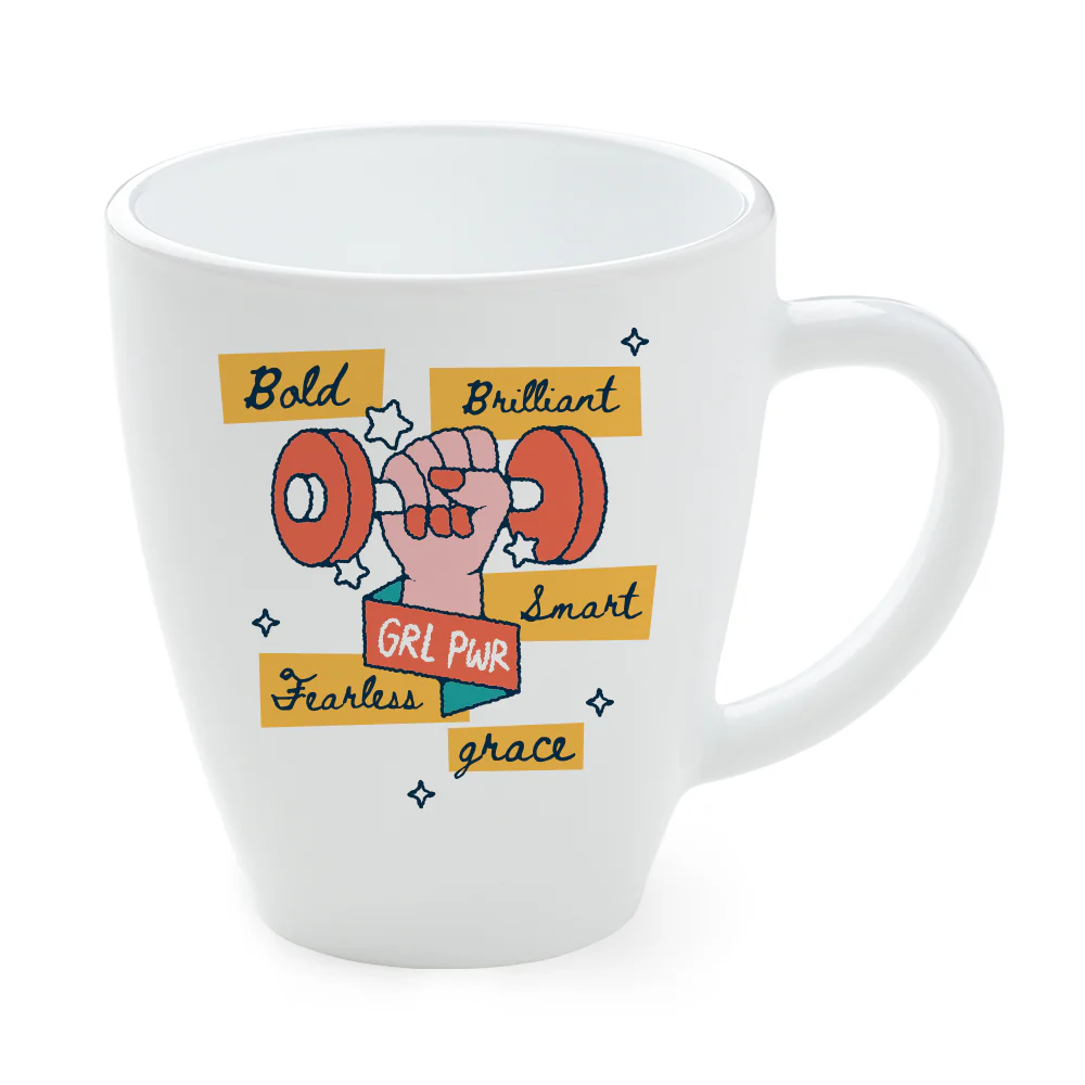 Larah Women's Day Opalware Mug, Fearless - Image 3