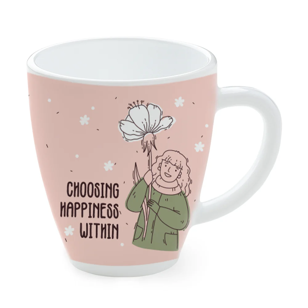 Larah Women's Day Opalware Mug, Happiness - Image 3