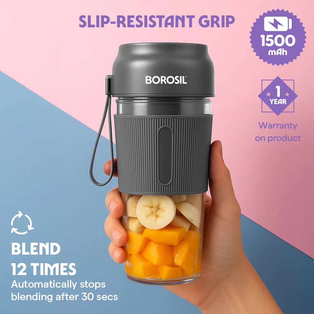 Nutrigrip Portable Blender, Grey - Image 4