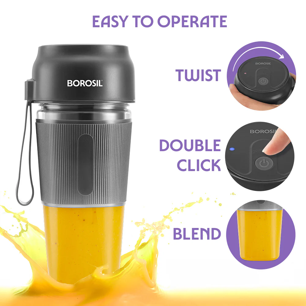 Nutrigrip Portable Blender, Grey - Image 6