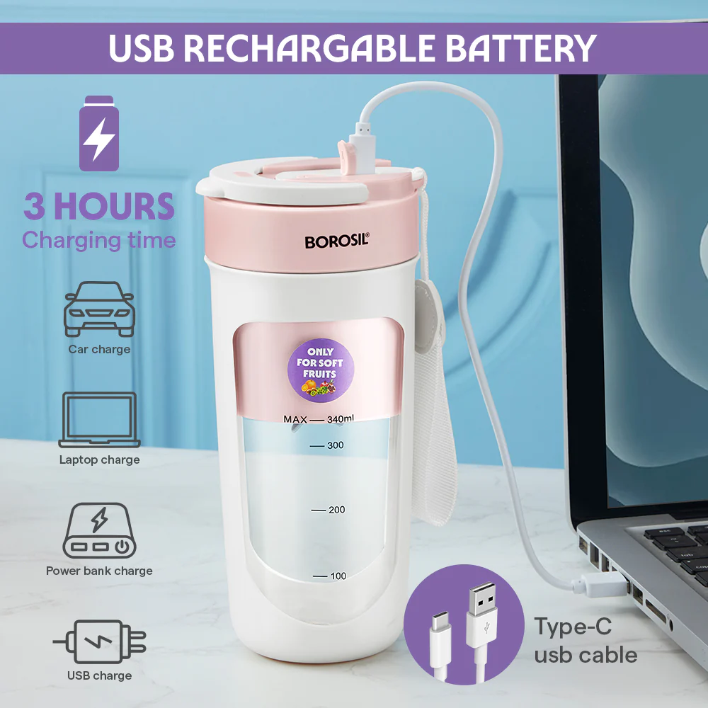 Nutrisip Portable Blender, Pink - Image 5