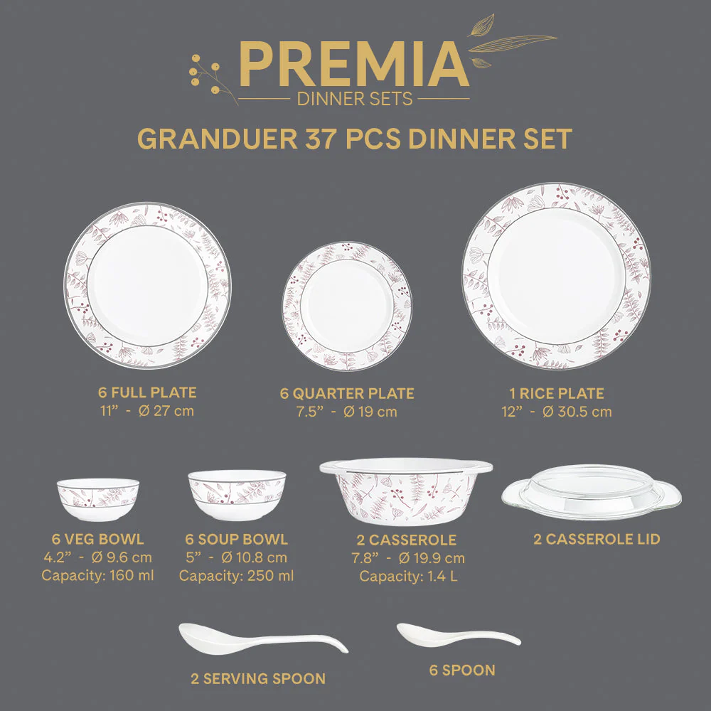 Larah Grandeur Dinner Set, 37 pc - Image 4