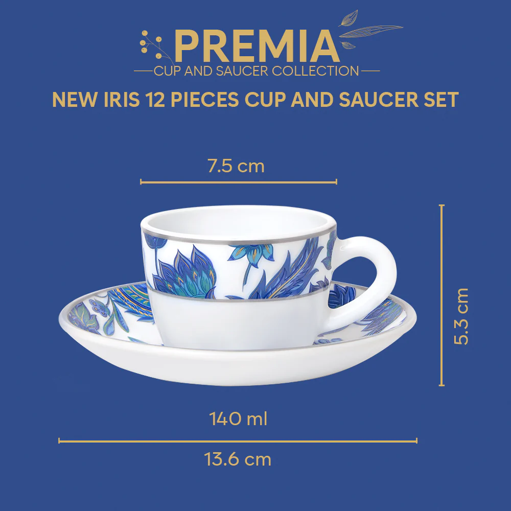 Larah New Iris Cup n Saucer Set - Image 3