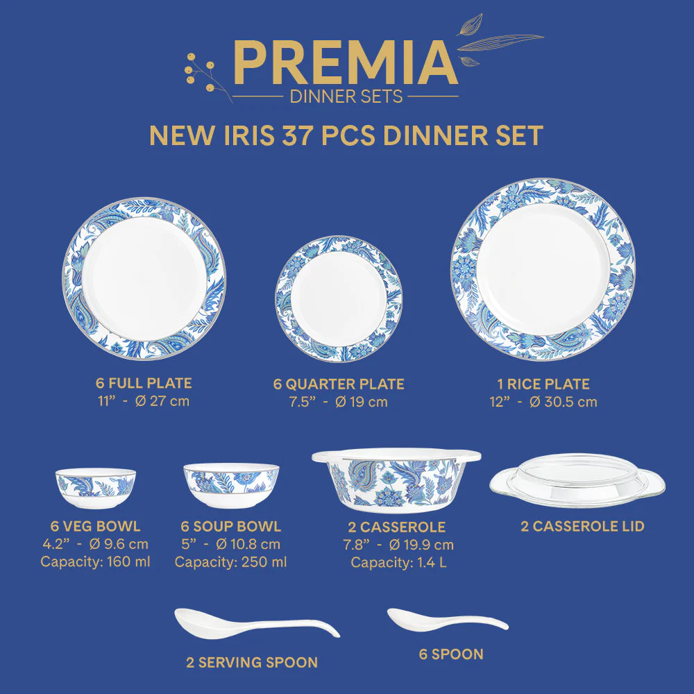 Larah New Iris Dinner Set, 37 pc - Image 4