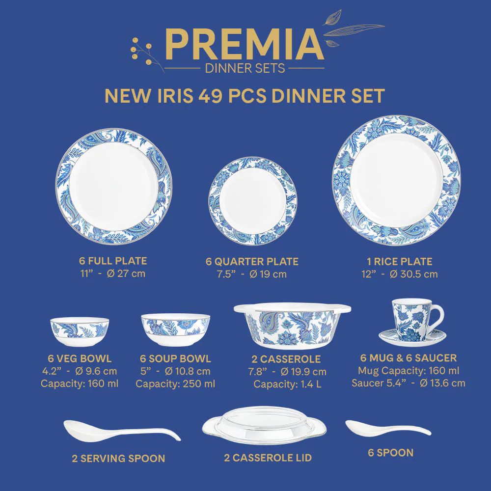 Larah New Iris Dinner Set, 49 pc - Image 5