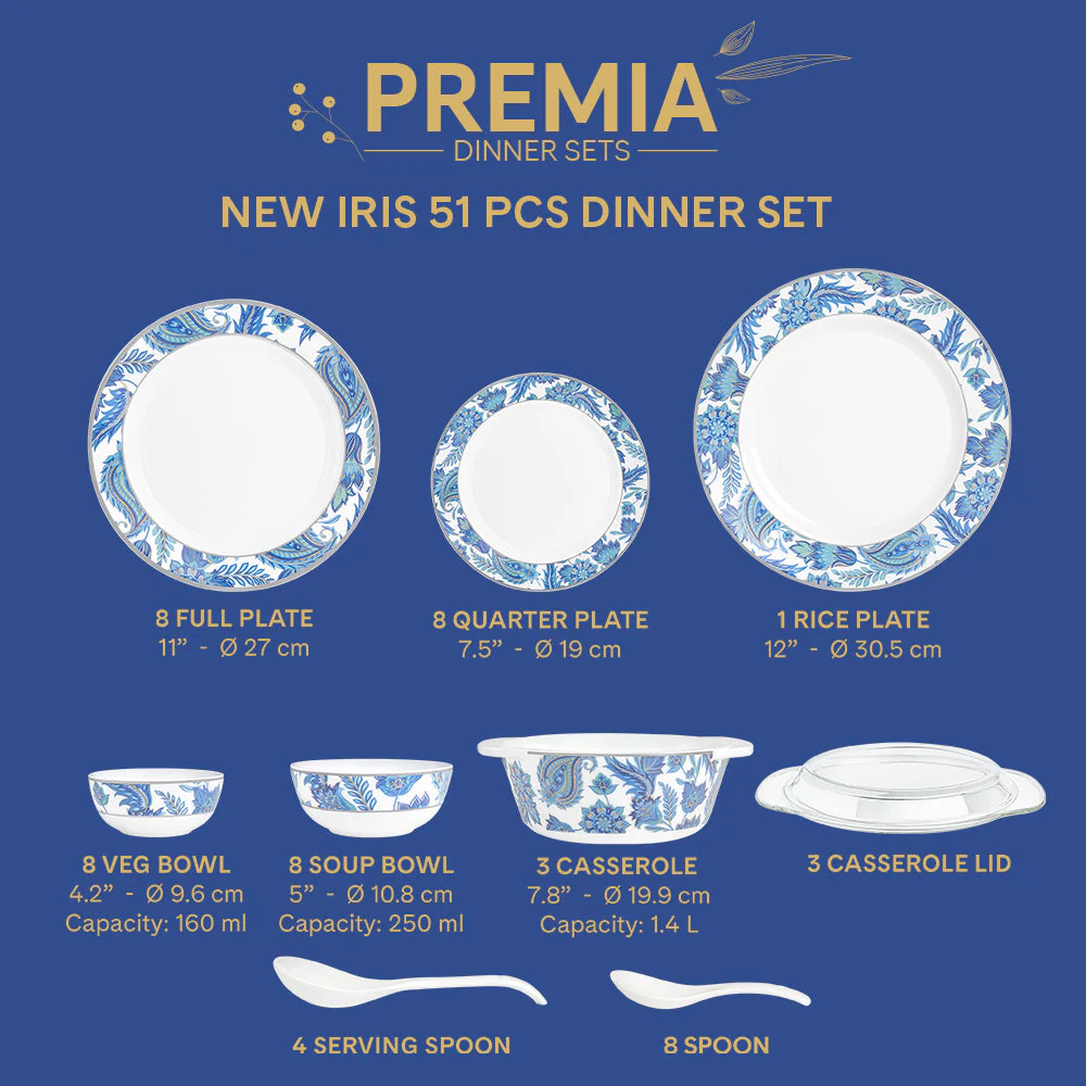 Larah New Iris Dinner Set, 51 pc - Image 4