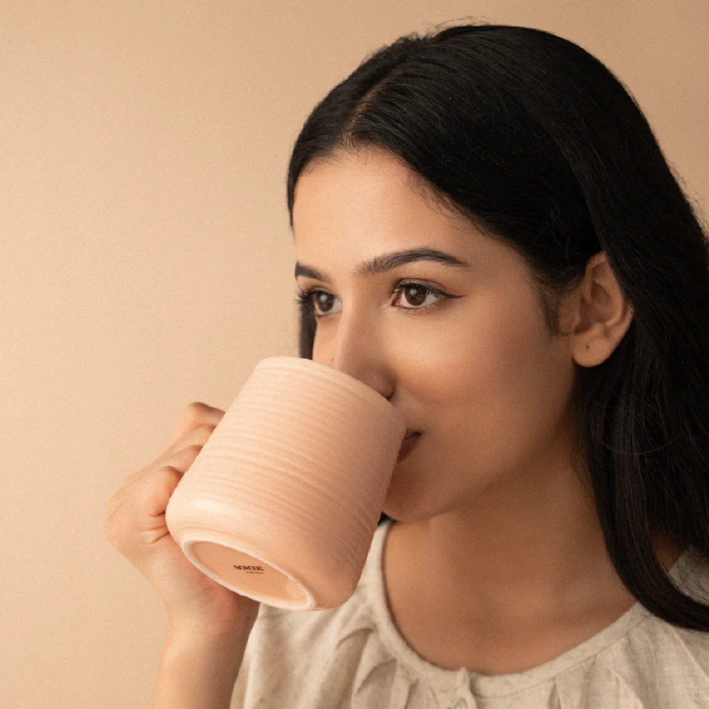 Bello Porcelia Mug, Peach - Image 4