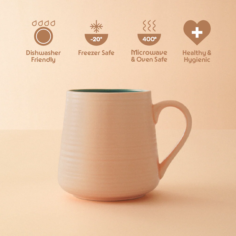 Bello Porcelia Mug, Peach - Image 5