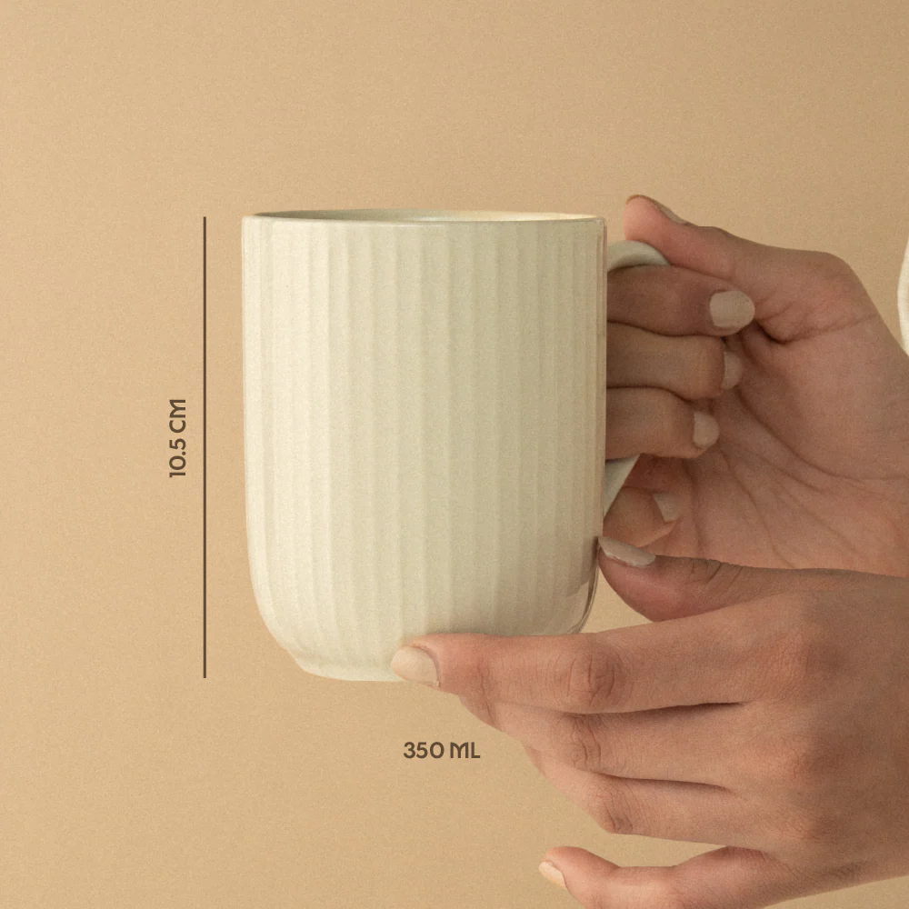 Flute Porcelia Mug, Pearl - Image 3