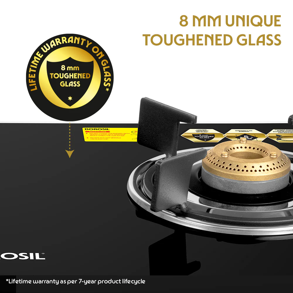 Prima Glass-top Gas stove, Brass Burners - Image 4