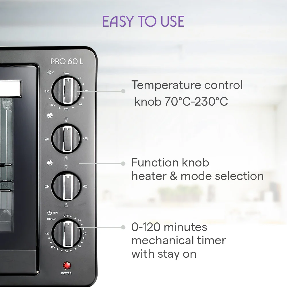 Pro 60 L Oven Toaster Griller - Image 6