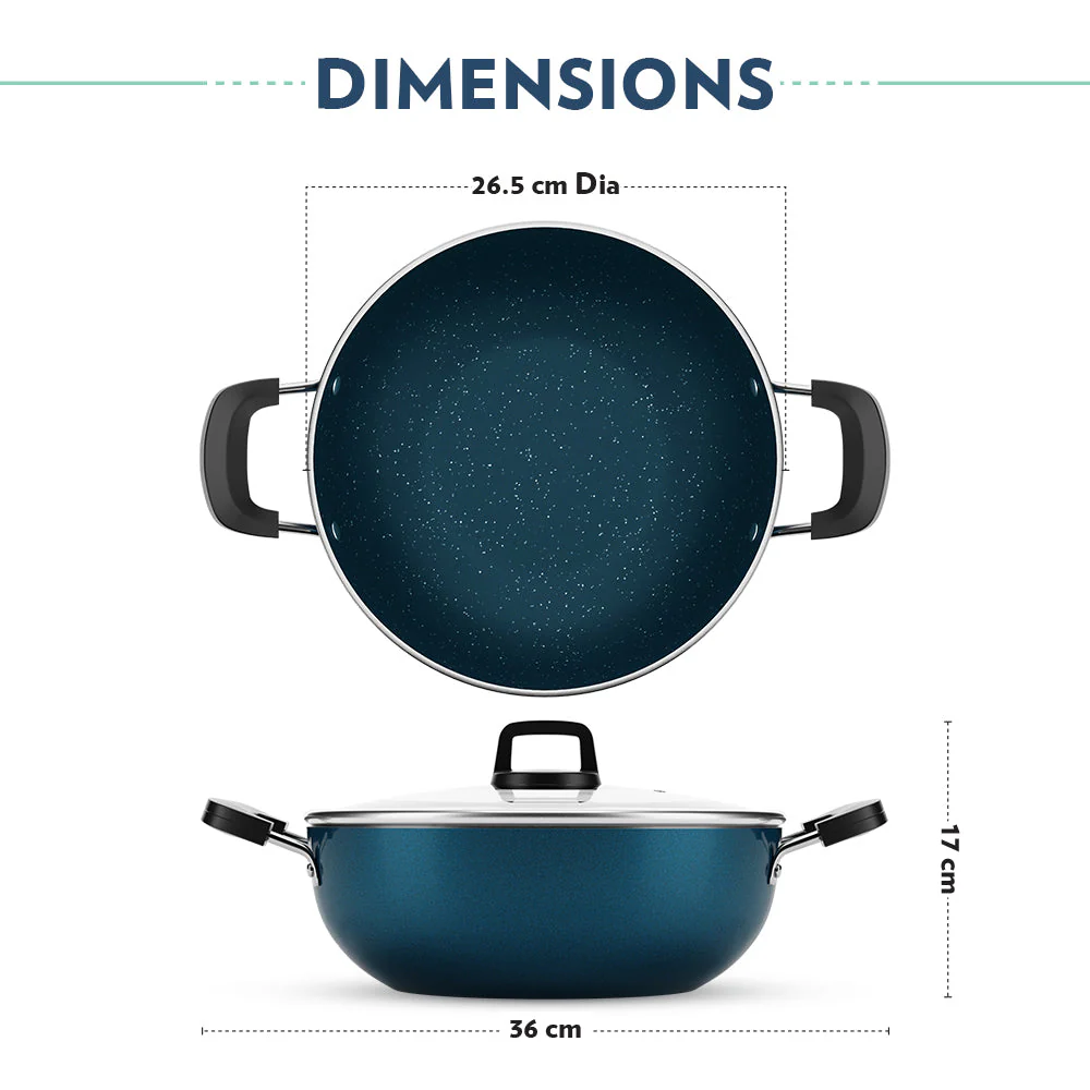 Pro Chef Nonstick Kadhai with Lid - Image 3