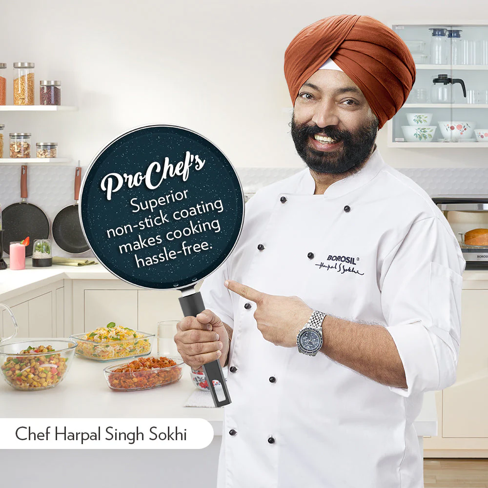 Pro Chef Nonstick Kadhai with Lid - Image 5