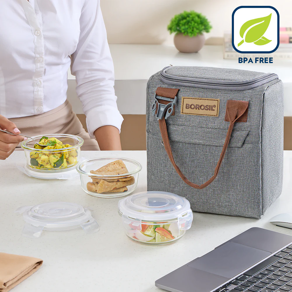 Pro Round Glass Lunch Box with Glass Bottle - Image 19
