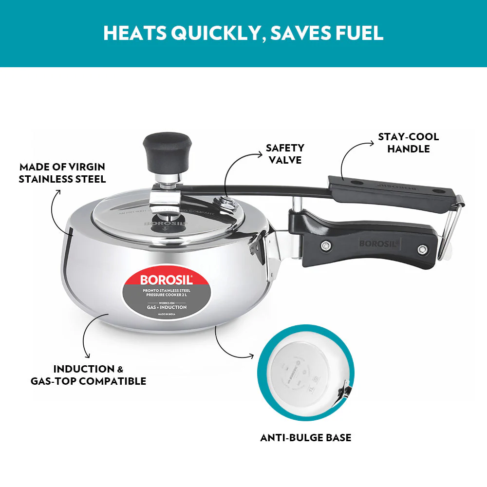 Pronto Stainless Steel Pressure Cooker - Image 4