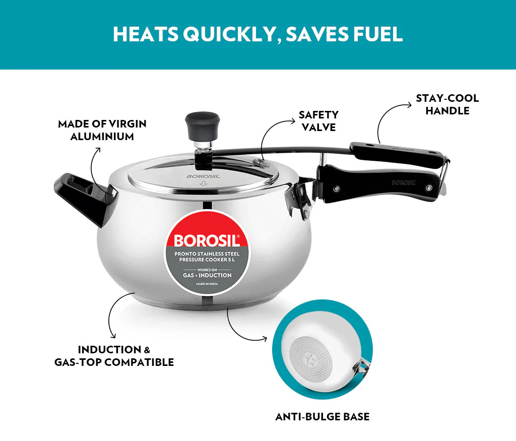 Pronto Stainless Steel Pressure Cooker - Image 4