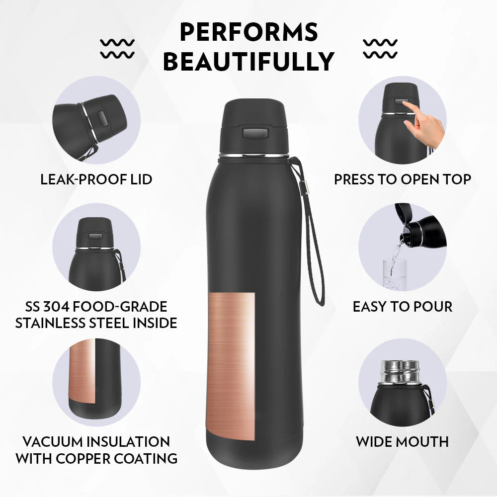 Rivera Double Wall Bottle, Black - Image 5