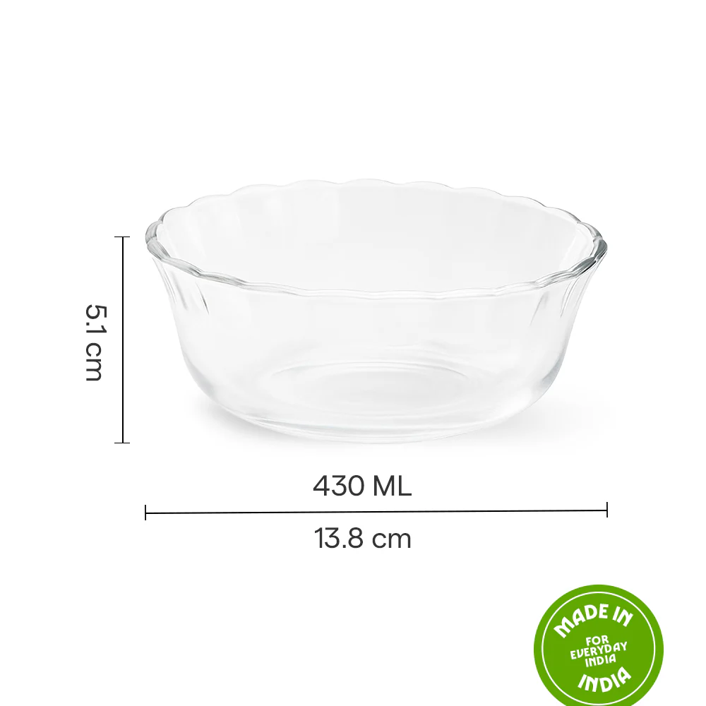 Borosil Designer Bowl Set, 430ml x 4 - Image 3
