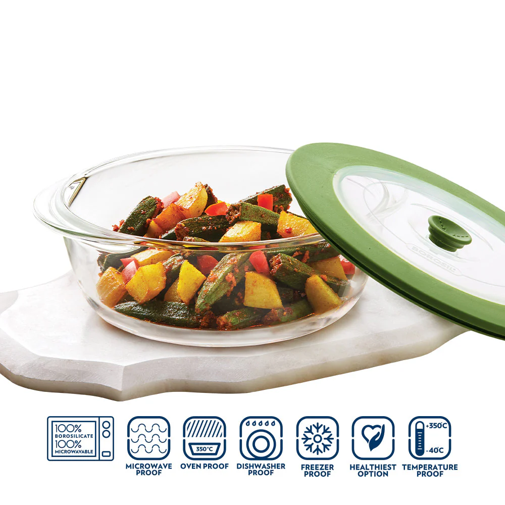 Round Dish with Green Lid - Image 8