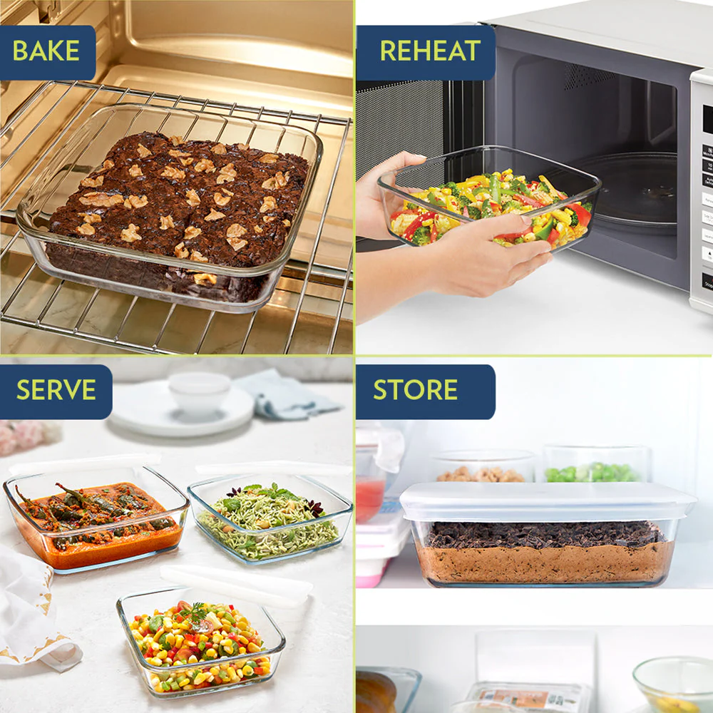 Square Baking Dish with lid, 1.6L - Image 6