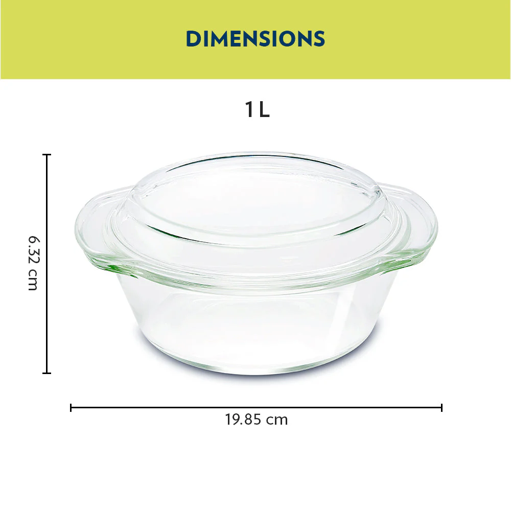 Borosil Round Casserole w Lid - Image 3