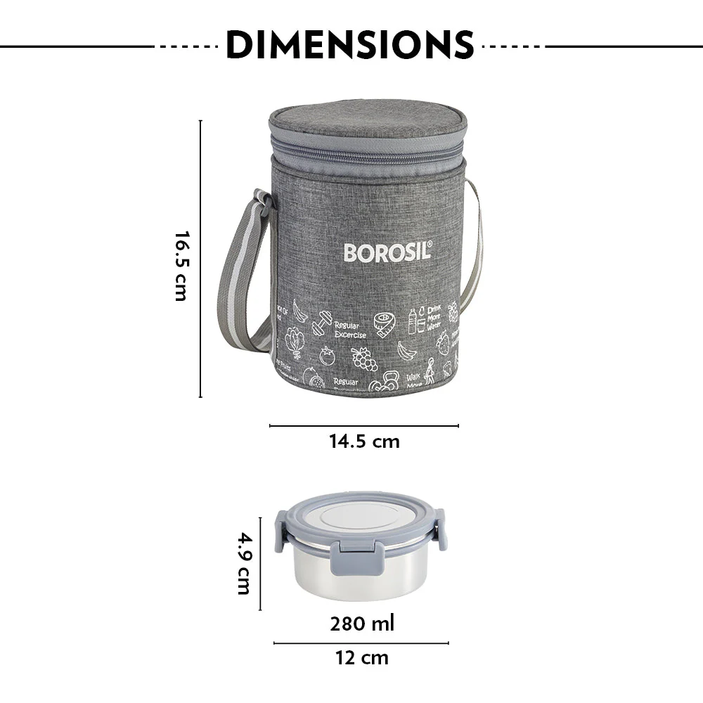 Slate Round Stainless Steel Lunchbox - Image 4