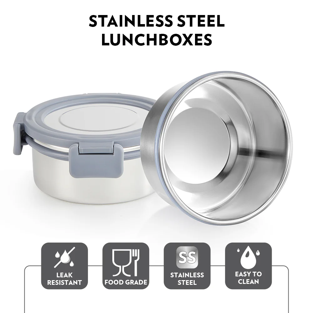 Slate Round Stainless Steel Lunchbox - Image 6