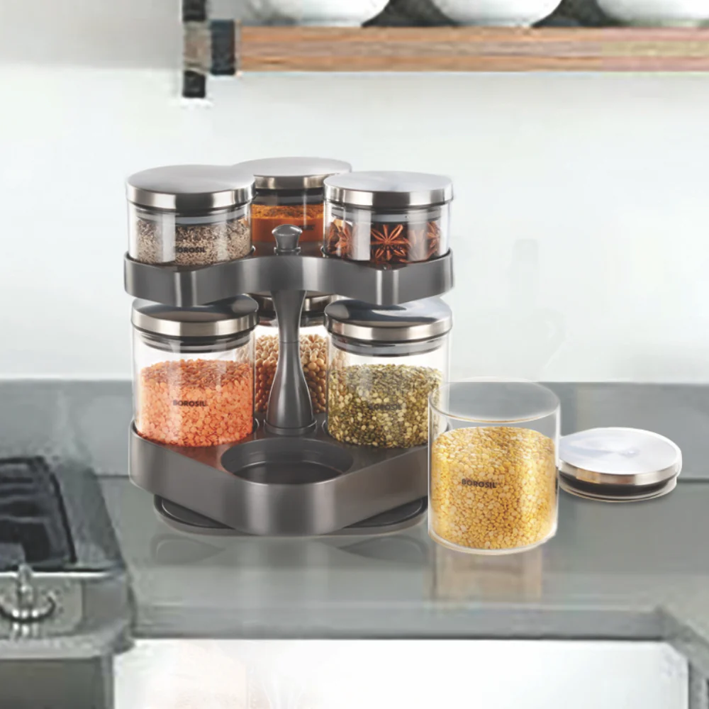 Spin n Store Tray with Classic Glass Jars, SS lid - Image 10