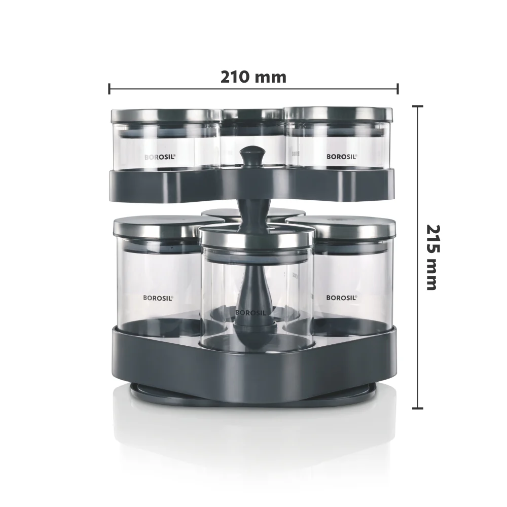 Spin n Store Tray with Classic Glass Jars, SS lid - Image 3