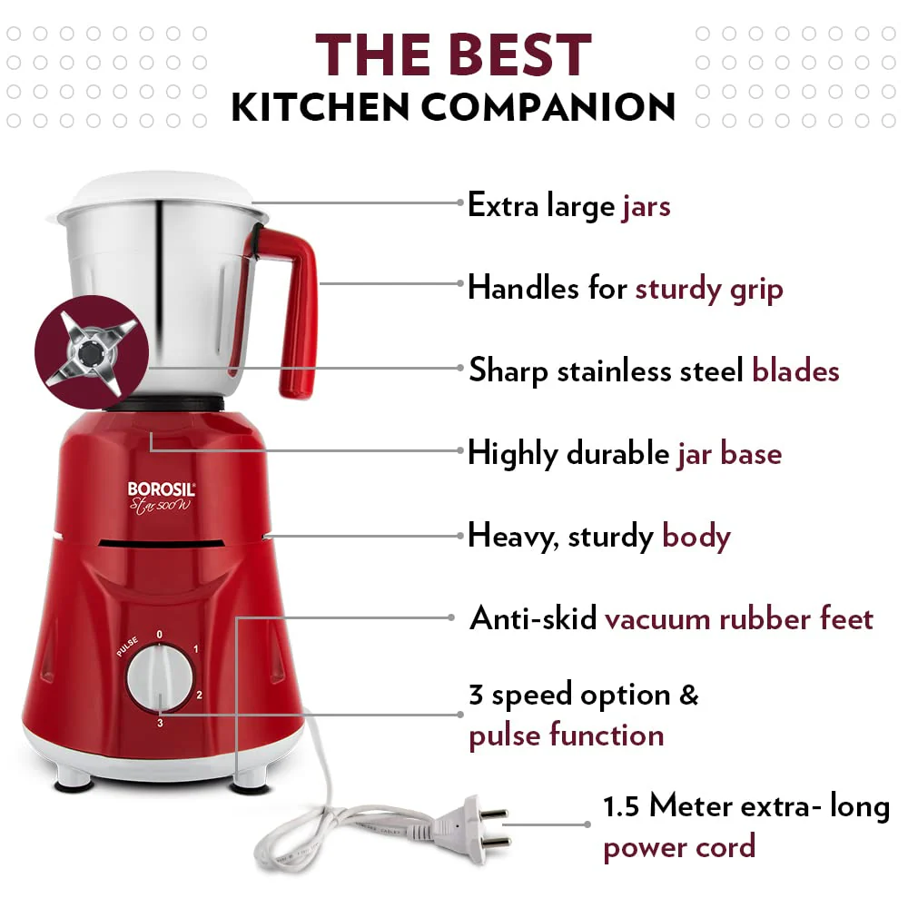 Star Mixer Grinder-Maroon - Image 5
