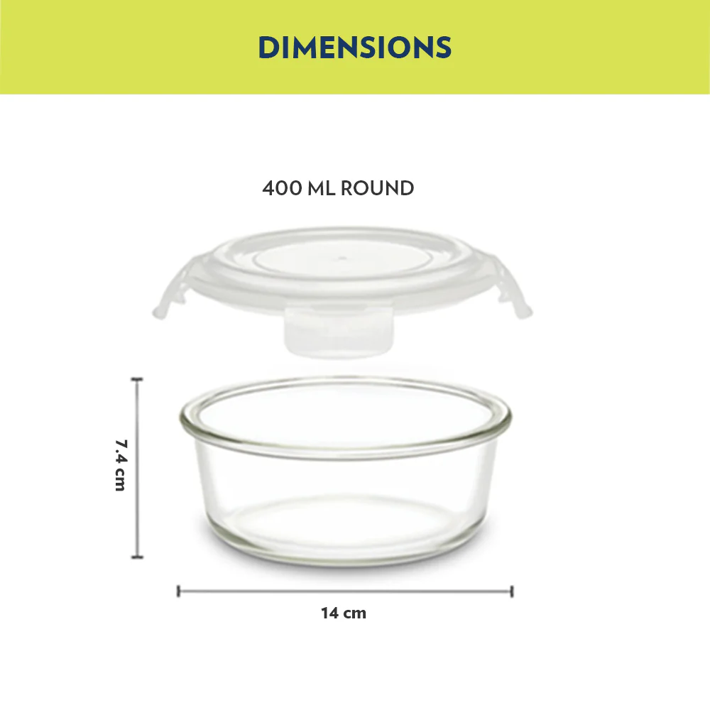 Teal Round Glass Lunch Box - Image 3