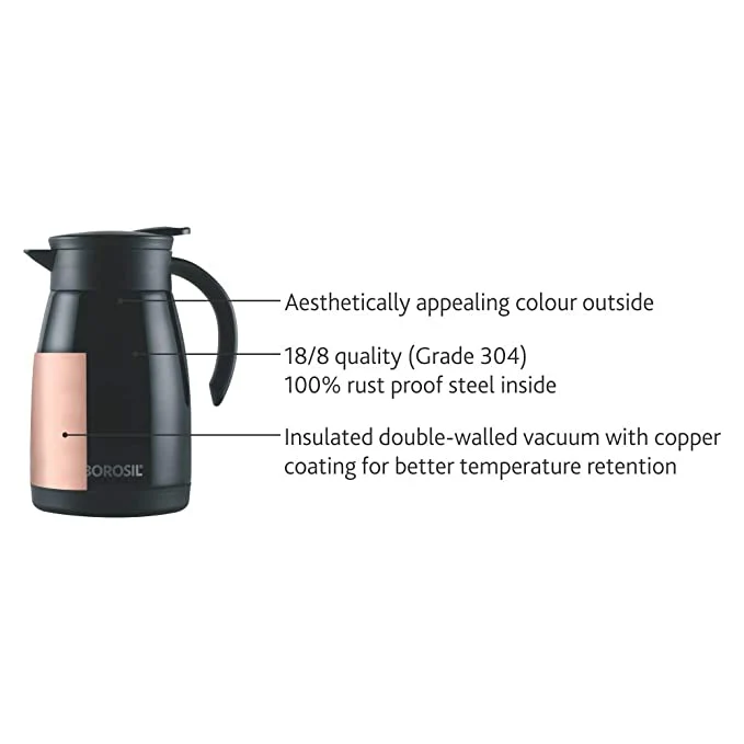 Borosil Insulated Tea Pot, Black - Image 4