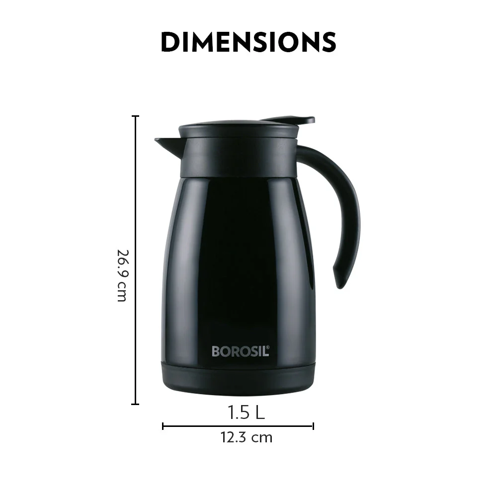 Borosil Insulated Tea Pot, Black, 500ml - Image 5