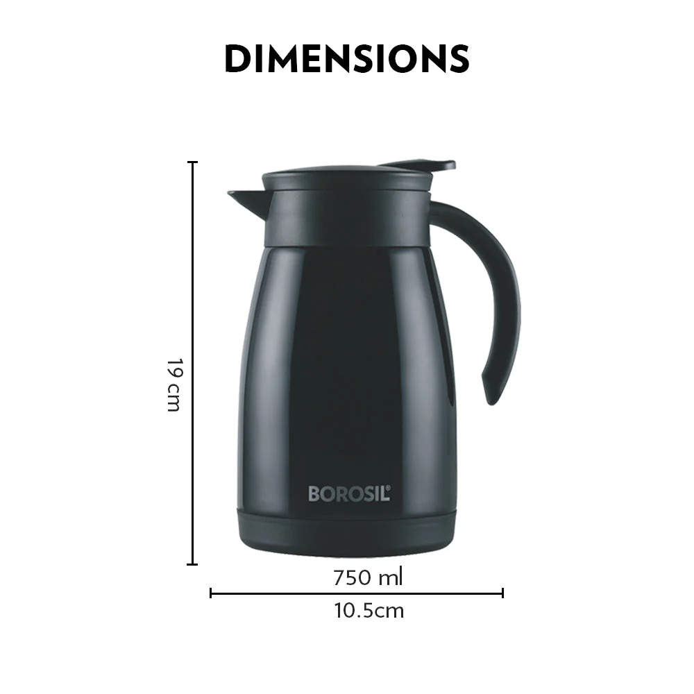 Borosil Insulated Tea Pot, Black, 500ml - Image 9