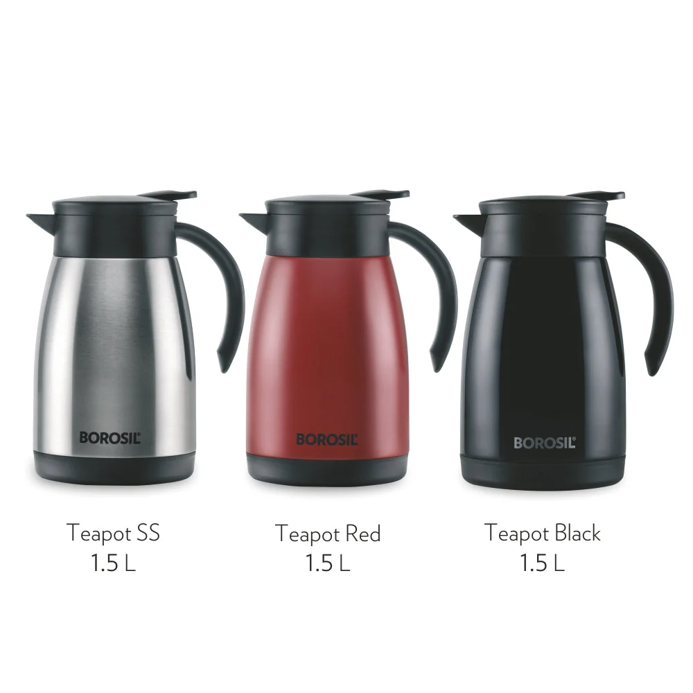 Borosil Insulated Tea Pot, Red, 1.5L - Image 10