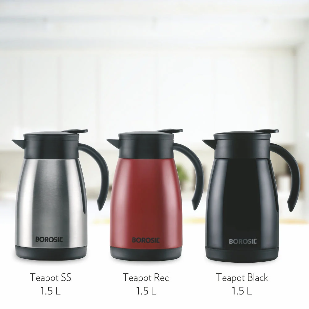 Borosil Insulated Tea Pot, Red, 1.5L - Image 9