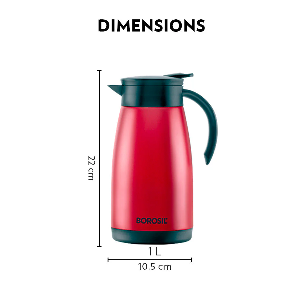 Borosil Insulated Tea Pot, Red - Image 2