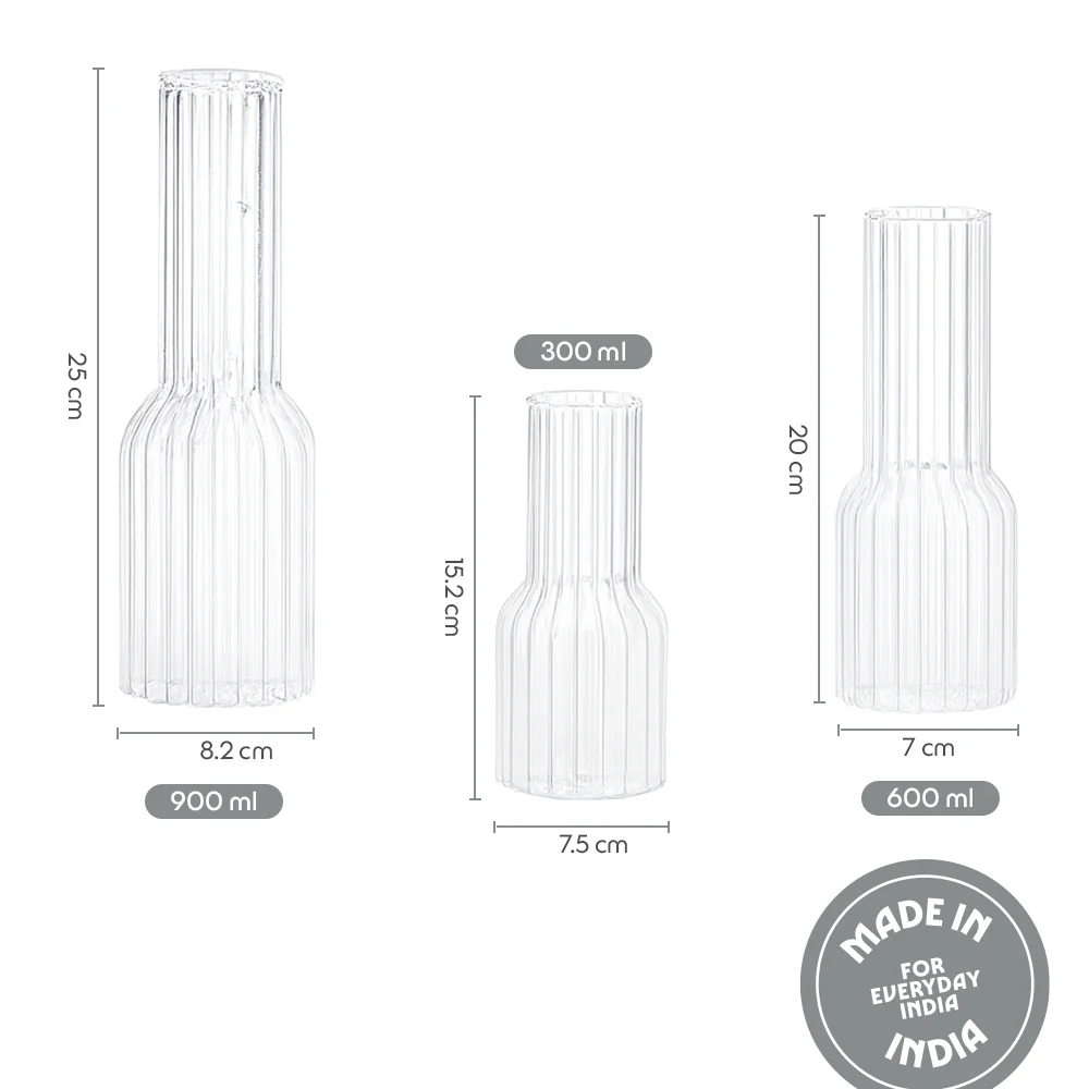 Trinity Fluted Vases - Set of 3 - Image 3
