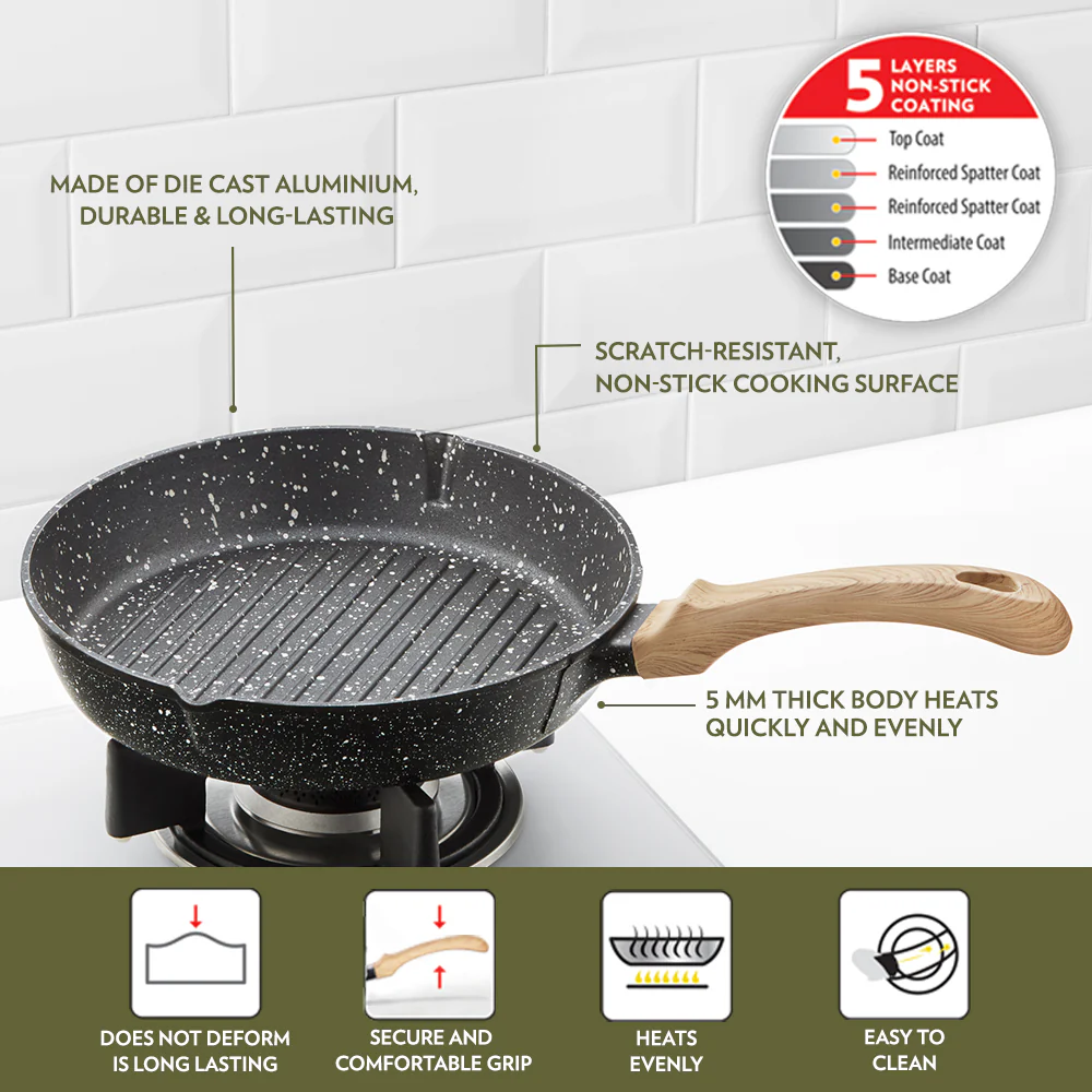 Vajra Nonstick Round Grill Fry Pan - Image 4